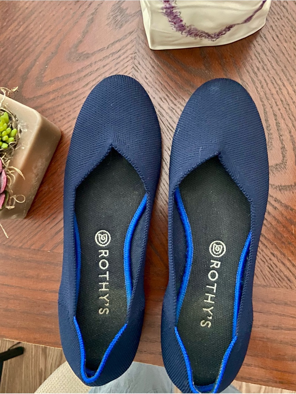 Rothy's Navy and Royal Blue Women's Slip-On Flats